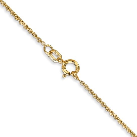 14K 16 inch 1.1mm Baby Rope with Spring Ring Clasp Chain - Image 4
