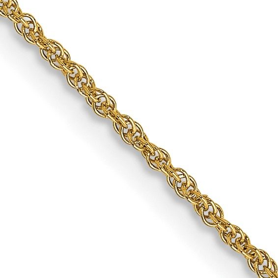 14K 16 inch 1.1mm Baby Rope with Spring Ring Clasp Chain