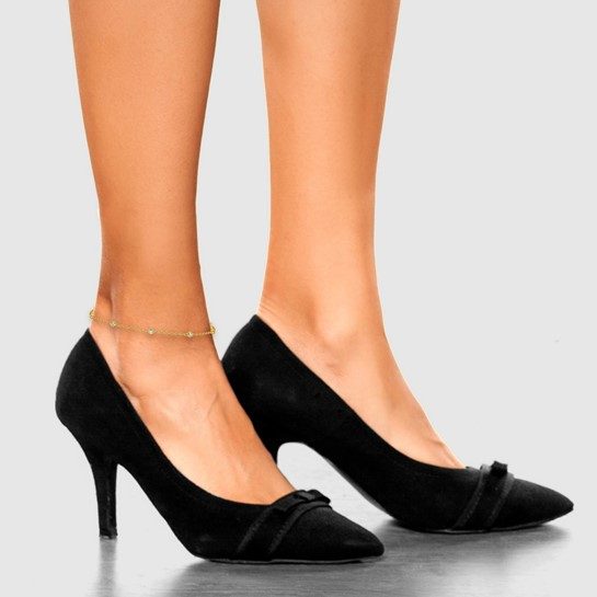 Sterling Silver Gold-tone Polished CZ Stations 9in Plus 1in ext Anklet - Image 5