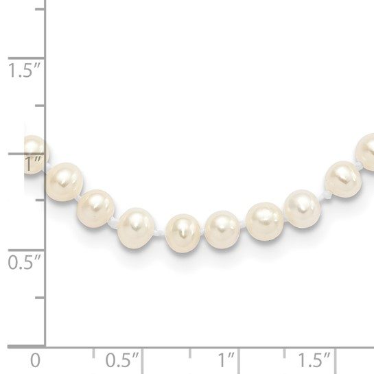 Sterling Silver Rhodium 4-5mm White FWC Pearl Necklace - Image 4