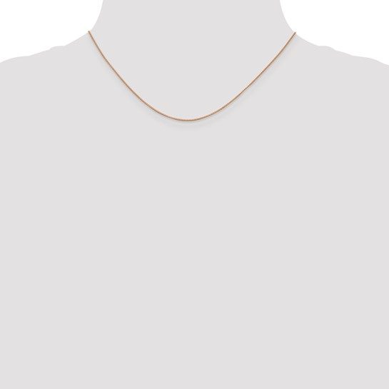 14K Rose Gold 16 inch .7mm Box Link with Lobster Clasp Chain - Image 5