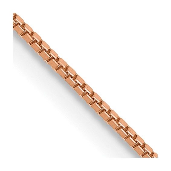 14K Rose Gold 16 inch .7mm Box Link with Lobster Clasp Chain