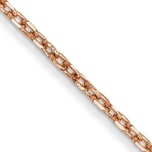14K Rose Gold 16 inch 1.10mm Diamond-cut Cable with Lobster Clasp Chain