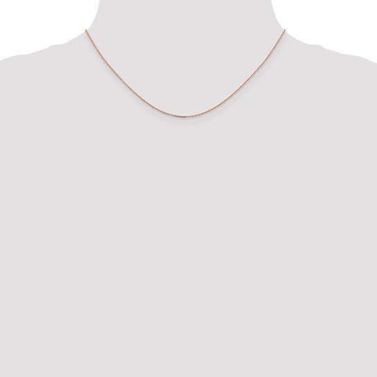 14K Rose Gold 16 inch 1.10mm Diamond-cut Cable with Lobster Clasp Chain - Image 2