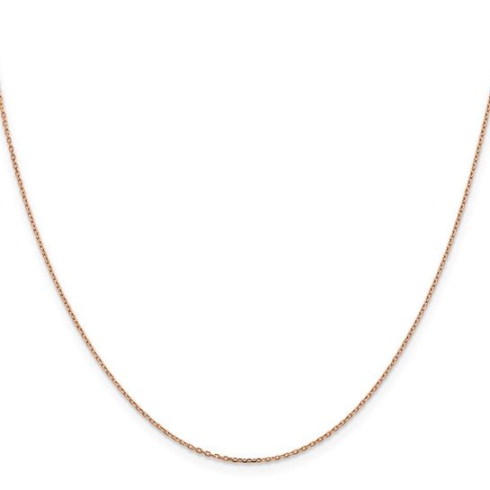 14K Rose Gold 16 inch 1.10mm Diamond-cut Cable with Lobster Clasp Chain - Image 4