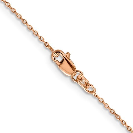 14K Rose Gold 16 inch 1.10mm Diamond-cut Cable with Lobster Clasp Chain - Image 3