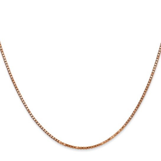 14K Rose Gold 18 inch 1.3mm Box Link with Lobster Clasp Chain - Image 3