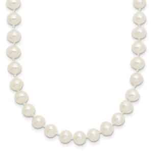 14k 5-6mm White Near Round Freshwater Cultured Pearl Necklace