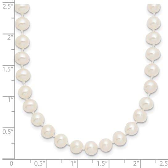 14k 5-6mm White Near Round Freshwater Cultured Pearl Necklace - Image 3