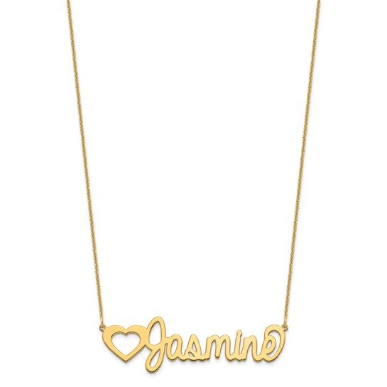 14k Yellow Gold Large Customized Name Plate necklace - Image 4