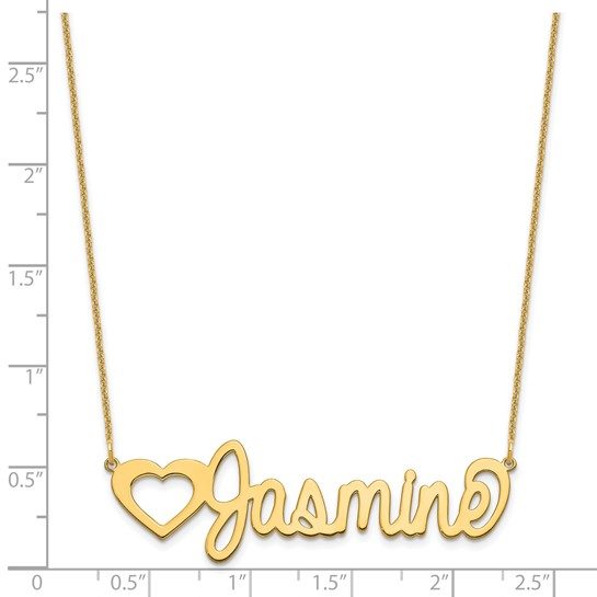 14k Yellow Gold Large Customized Name Plate necklace - Image 3