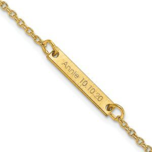 14k Yellow Gold and White Gold Brushed 1 Station Bracele