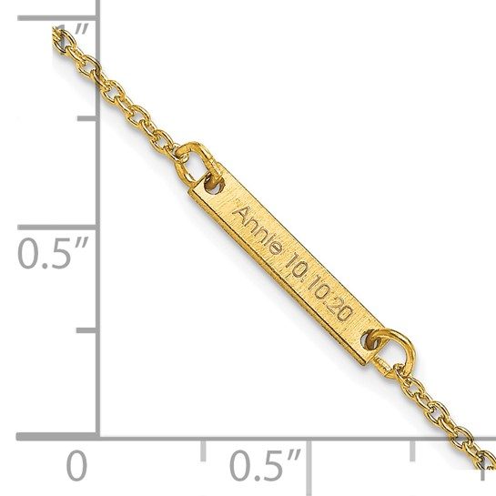 14k Yellow Gold and White Gold Brushed 1 Station Bracele - Image 5