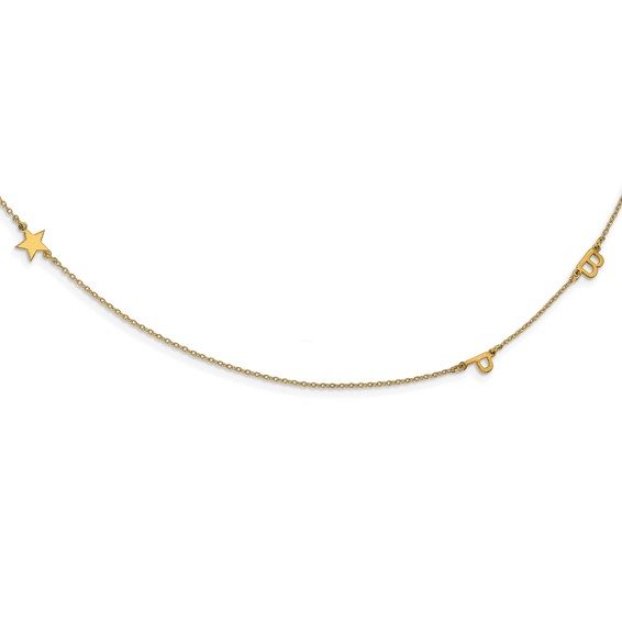 Brushed 1-5 Initial/Symbol Necklace - Image 2