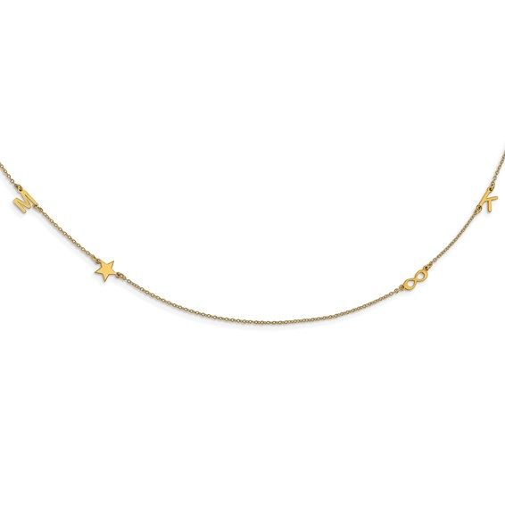 Brushed 1-5 Initial/Symbol Necklace - Image 7