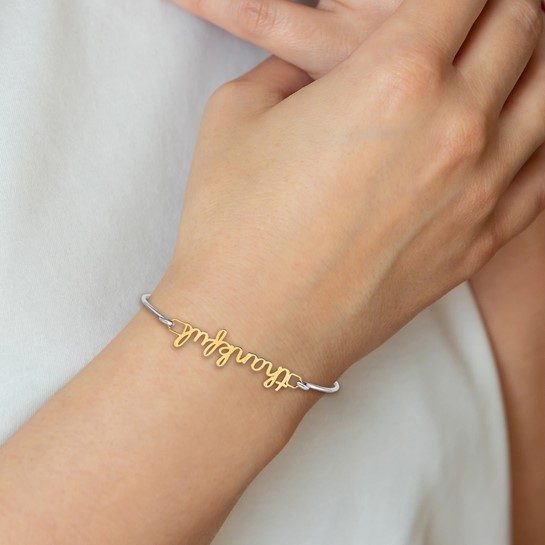 Name Plate on Sterling Silver Bangle - Image 6