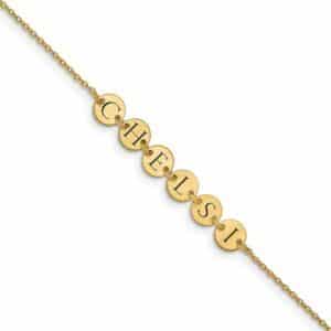 Epoxy Letter Disc Bracelet