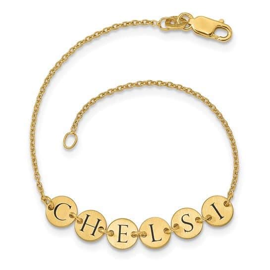 Epoxy Letter Disc Bracelet - Image 4