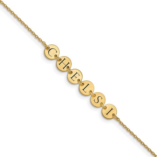 Epoxy Letter Disc Bracelet