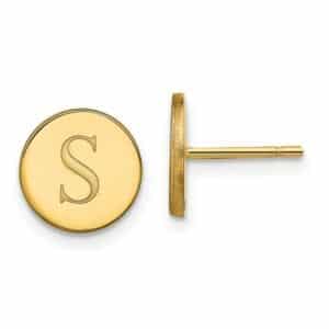 Round Initial Post Earrings