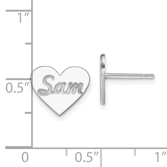 Small Personalized Heart Post Earrings - Image 3