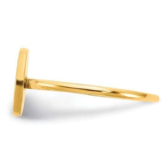 14k Yellow Gold, White Gold Round Initial Ring - Image 10