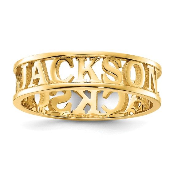 Cut-out Name Ring