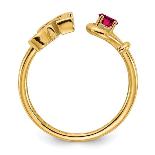 4K Yellow and White Gold Letter with Birthstone Ring' - Image 8