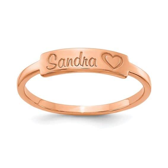 Heart and Name Bar Ring - Image 8