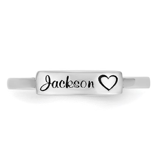 Heart and Name Bar Ring - Image 5