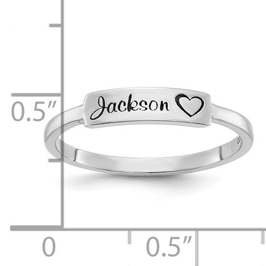 Heart and Name Bar Ring - Image 4