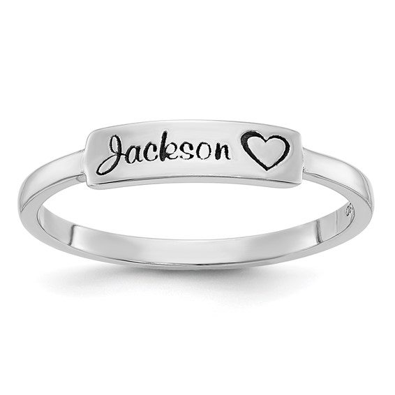 Heart and Name Bar Ring - Image 2