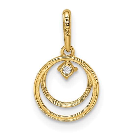 14K CZ Circle Pendant - Image 4