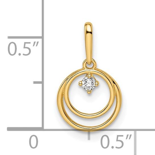 14K CZ Circle Pendant - Image 3