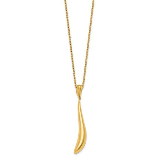 Herco 14K Polished Fancy Curved Pendant with 1 Inch Extension Necklace - Image 5