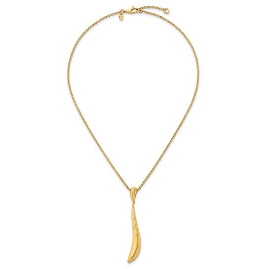 Herco 14K Polished Fancy Curved Pendant with 1 Inch Extension Necklace - Image 3