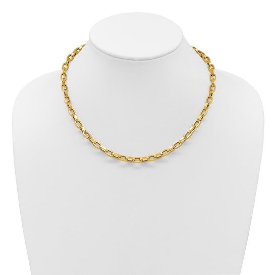 Herco 14K Polished 5.85mm Hexagonal Link 18 Inch Necklace - Image 3