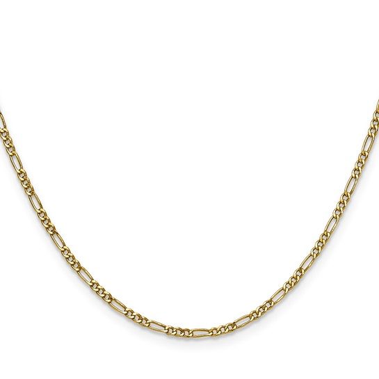 14k 1.9mm Semi-Solid Figaro Chain - Image 5