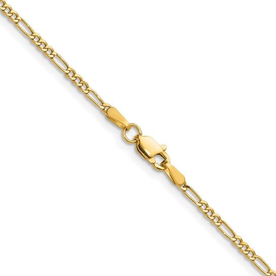 14k 1.9mm Semi-Solid Figaro Chain - Image 4