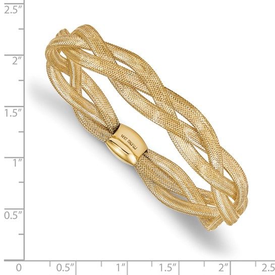 Leslie's 14K Fancy Stretch Bangle Bracelet - Image 3