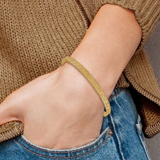 Leslie's 14K Fancy Stretch Bangle Bracelet - Image 3