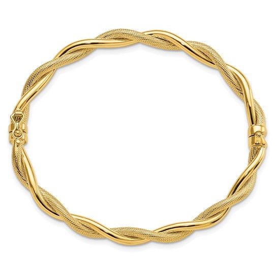 Leslie's 14K Polished and Textured Twist Bangle - Image 5