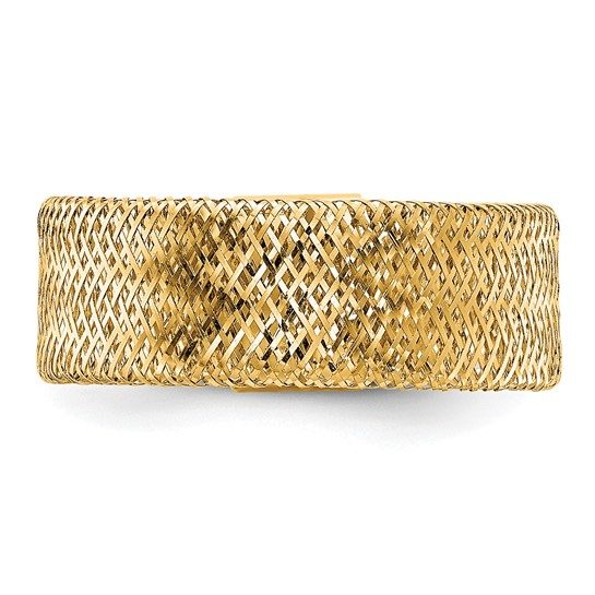 Leslie's 14k Polished/Textured Stretch Ring - Image 5