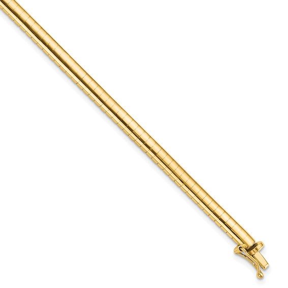 14k 4mm Domed Omega Bracelet - Image 2