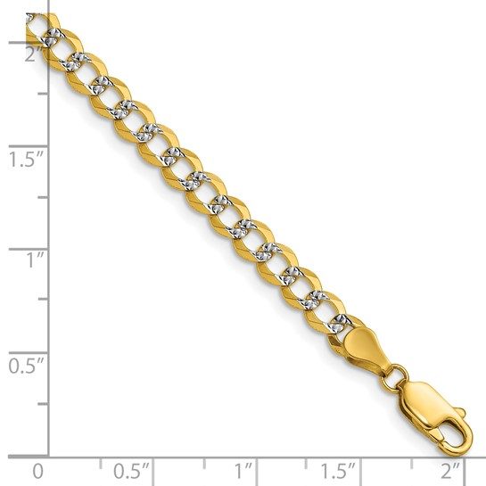 14k 4.7mm Lightweight Pavé Flat Cuban Chain - Image 3