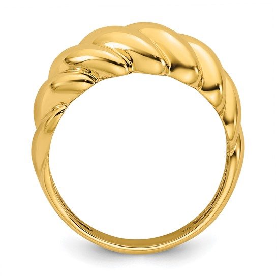 14K Polished Twisted Domed Ring - Image 2