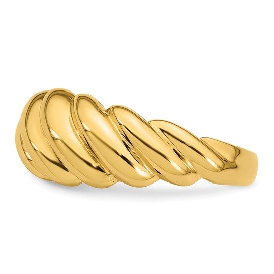 14K Polished Twisted Domed Ring - Image 6