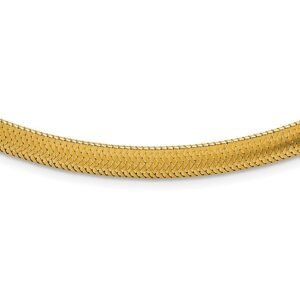 14k Polished Mesh 17in Necklace