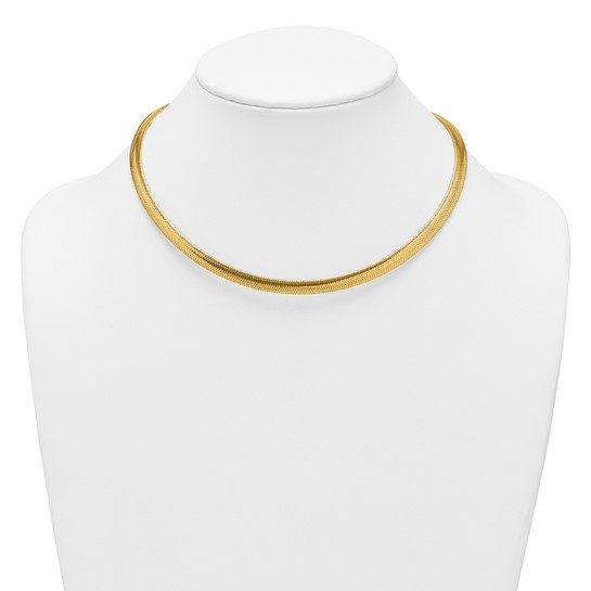 14k Polished Mesh 17in Necklace - Image 5