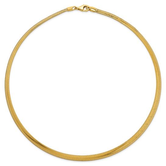 14k Polished Mesh 17in Necklace - Image 4